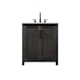 Elegant Lighting Alina 30" Free Standing Single Basin Vanity Set with Cabinet and Engineered Stone Vanity Top Chocolate Oak