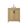 Elegant Lighting Alina 30" Free Standing Single Basin Vanity Set with Cabinet and Engineered Stone Vanity Top Linen Oak