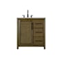 Elegant Lighting Alina 32" Free Standing Single Basin Vanity Set with Cabinet and Engineered Stone Vanity Top Hazel Oak