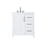 Elegant Lighting Alina 32" Free Standing Single Basin Vanity Set with Cabinet and Engineered Stone Vanity Top White