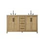 Elegant Lighting Alina 60" Free Standing Double Basin Vanity Set with Cabinet and Engineered Stone Vanity Top Linen Oak