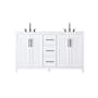 Elegant Lighting Alina 60" Free Standing Double Basin Vanity Set with Cabinet and Engineered Stone Vanity Top White
