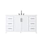 Elegant Lighting Alina 60" Free Standing Single Basin Vanity Set with Cabinet and Engineered Stone Vanity Top White