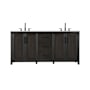 Elegant Lighting Alina 72" Free Standing Double Basin Vanity Set with Cabinet and Engineered Stone Vanity Top Chocolate Oak