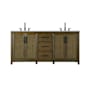 Elegant Lighting Alina 72" Free Standing Double Basin Vanity Set with Cabinet and Engineered Stone Vanity Top Hazel Oak