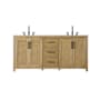 Elegant Lighting Alina 72" Free Standing Double Basin Vanity Set with Cabinet and Engineered Stone Vanity Top Linen Oak