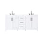 Elegant Lighting Alina 72" Free Standing Double Basin Vanity Set with Cabinet and Engineered Stone Vanity Top White