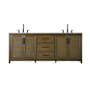 Elegant Lighting Alina 84" Free Standing Double Basin Vanity Set with Cabinet and Engineered Stone Vanity Top Hazel Oak