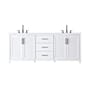 Elegant Lighting Alina 84" Free Standing Double Basin Vanity Set with Cabinet and Engineered Stone Vanity Top White