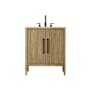 Elegant Lighting Blakely 30" Free Standing Single Basin Vanity Set with Cabinet and Engineered Stone Vanity Top Linen Oak