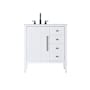 Elegant Lighting Blakely 32" Free Standing Single Basin Vanity Set with Cabinet and Engineered Stone Vanity Top White