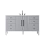 Elegant Lighting Blakely 60" Free Standing Single Basin Vanity Set with Cabinet and Engineered Stone Vanity Top Gray
