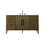 Elegant Lighting Blakely 60" Free Standing Single Basin Vanity Set with Cabinet and Engineered Stone Vanity Top Hazel Oak