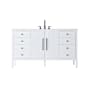 Elegant Lighting Blakely 60" Free Standing Single Basin Vanity Set with Cabinet and Engineered Stone Vanity Top White