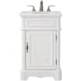 Elegant Lighting Retro 21" Free Standing Single Basin Vanity Set with Cabinet and Quartz Vanity Top Antique White