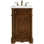 Elegant Lighting Retro 21" Free Standing Single Basin Vanity Set with Cabinet and Quartz Vanity Top Teak
