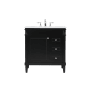 Elegant Lighting Bennett 32" Free Standing Single Basin Vanity Set with Cabinet and Engineered Marble Vanity Top Black