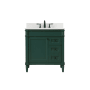 Elegant Lighting Bennett 32" Free Standing Single Basin Vanity Set with Cabinet, Engineered Marble Vanity Top, and Backsplash Green