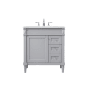 Elegant Lighting Bennett 32" Free Standing Single Basin Vanity Set with Cabinet and Engineered Marble Vanity Top Grey
