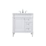 Elegant Lighting Bennett 32" Free Standing Single Basin Vanity Set with Cabinet and Engineered Marble Vanity Top White