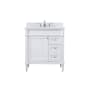 Elegant Lighting Bennett 32" Free Standing Single Basin Vanity Set with Cabinet, Engineered Marble Vanity Top, and Backsplash White