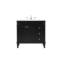 Elegant Lighting Bennett 36" Free Standing Single Basin Vanity Set with Cabinet and Engineered Marble Vanity Top Black