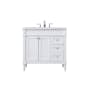Elegant Lighting Bennett 36" Free Standing Single Basin Vanity Set with Cabinet and Engineered Marble Vanity Top White
