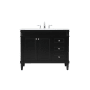 Elegant Lighting Bennett 42" Free Standing Single Basin Vanity Set with Cabinet and Engineered Marble Vanity Top Black