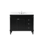 Elegant Lighting Bennett 42" Free Standing Single Basin Vanity Set with Cabinet, Engineered Marble Vanity Top, and Backsplash Black