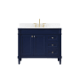 Elegant Lighting Bennett 42" Free Standing Single Basin Vanity Set with Cabinet, Engineered Marble Vanity Top, and Backsplash Blue