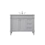Elegant Lighting Bennett 42" Free Standing Single Basin Vanity Set with Cabinet and Engineered Marble Vanity Top Grey