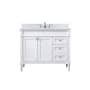 Elegant Lighting Bennett 42" Free Standing Single Basin Vanity Set with Cabinet, Engineered Marble Vanity Top, and Backsplash White