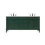 Elegant Lighting Bennett 72" Free Standing Double Basin Vanity Set with Cabinet and Engineered Marble Vanity Top Green