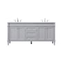 Elegant Lighting Bennett 72" Free Standing Double Basin Vanity Set with Cabinet and Engineered Marble Vanity Top Grey