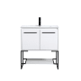 Elegant Lighting Gerard 30" Free Standing Single Basin Vanity Set with Cabinet and Resin Vanity Top White