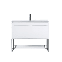 Elegant Lighting Gerard 48" Free Standing Single Basin Vanity Set with Cabinet and Resin Vanity Top Concrete Grey