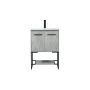 Elegant Lighting Sloane 24" Free Standing Single Basin Vanity Set with Cabinet and Engineered Marble Vanity Top Concrete Grey