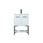 Elegant Lighting Sloane 24" Free Standing Single Basin Vanity Set with Cabinet and Engineered Marble Vanity Top White