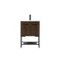 Elegant Lighting Sloane 24" Free Standing Single Basin Vanity Set with Cabinet and Engineered Marble Vanity Top Walnut