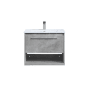 Elegant Lighting Kasper 24" Wall Mounted Single Basin Vanity Set with Cabinet and Resin Vanity Top Concrete Grey