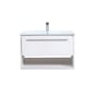 Elegant Lighting Kasper 30" Wall Mounted Single Basin Vanity Set with Cabinet and Resin Vanity Top White