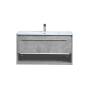 Elegant Lighting Kasper 36" Wall Mounted Single Basin Vanity Set with Cabinet and Resin Vanity Top Concrete Grey