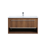 Elegant Lighting Kasper 36" Wall Mounted Single Basin Vanity Set with Cabinet and Resin Vanity Top Walnut Brown
