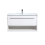 Elegant Lighting Kasper 36" Wall Mounted Single Basin Vanity Set with Cabinet and Resin Vanity Top White