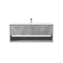Elegant Lighting Kasper 48" Wall Mounted Single Basin Vanity Set with Cabinet and Resin Vanity Top Concrete Grey