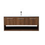 Elegant Lighting Kasper 48" Wall Mounted Single Basin Vanity Set with Cabinet and Resin Vanity Top Walnut Brown