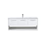 Elegant Lighting Kasper 48" Wall Mounted Single Basin Vanity Set with Cabinet and Resin Vanity Top White