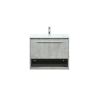 Elegant Lighting Roman 24" Wall Mounted Single Basin Vanity Set with Cabinet and Engineered Marble Vanity Top Concrete Grey