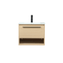 Elegant Lighting Roman 24" Wall Mounted Single Basin Vanity Set with Cabinet and Engineered Marble Vanity Top Maple