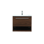 Elegant Lighting Roman 24" Wall Mounted Single Basin Vanity Set with Cabinet and Engineered Marble Vanity Top Walnut